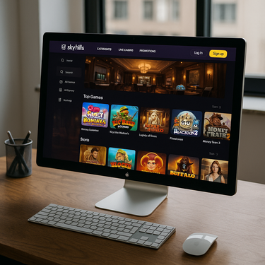 Skyhills Casino - Desktop Platform Design - Clean Interface